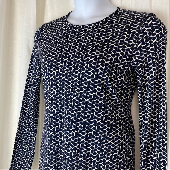 Tory Burch Navy White Print Jersey Dress - Picture 7 of 10